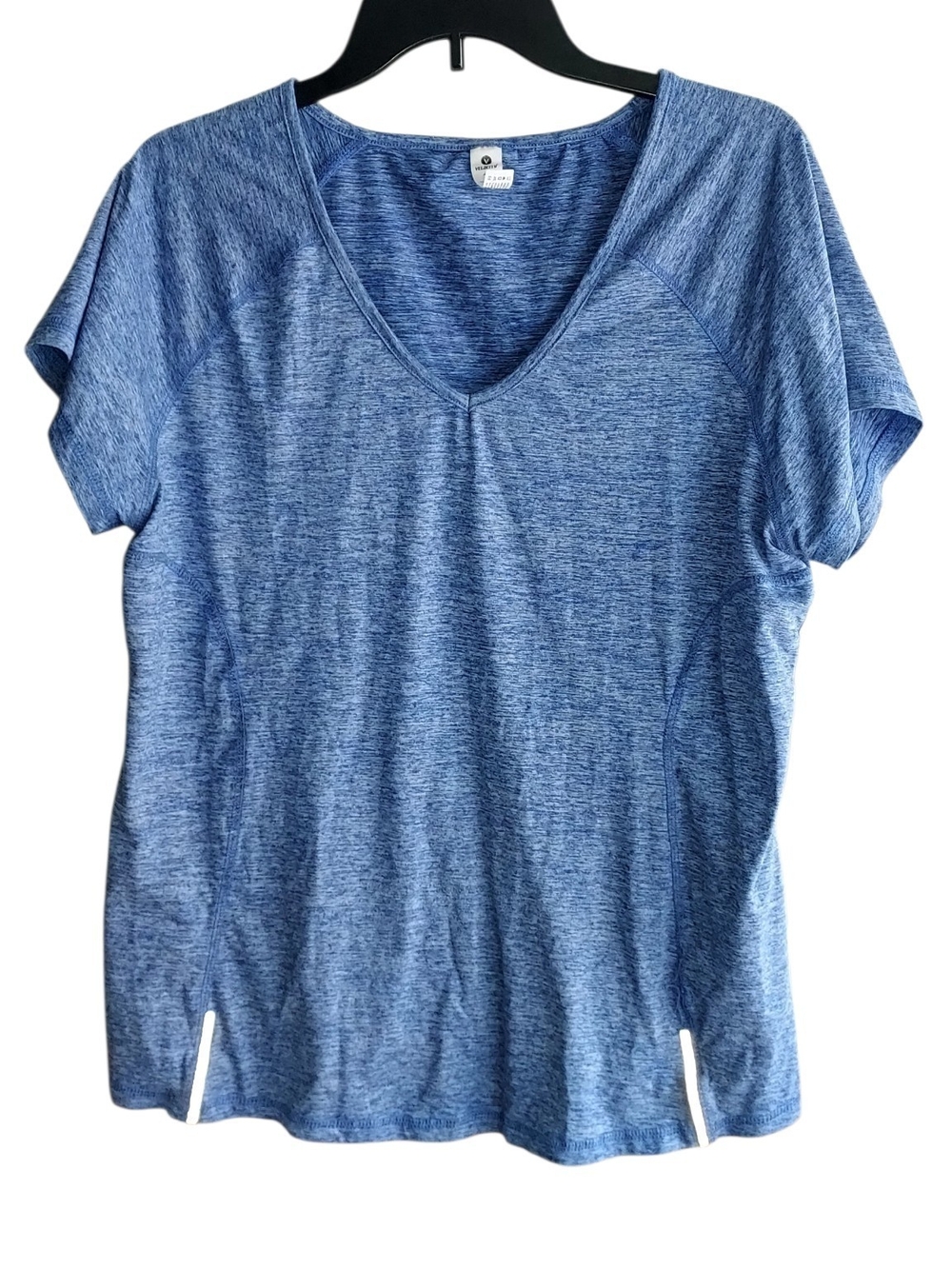 Women’s Blue Heather V-Neck Active Tee